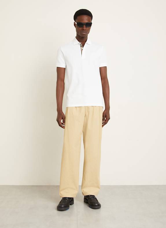 BURBERRY Polokošile z piké EDDIE BÍLÁ