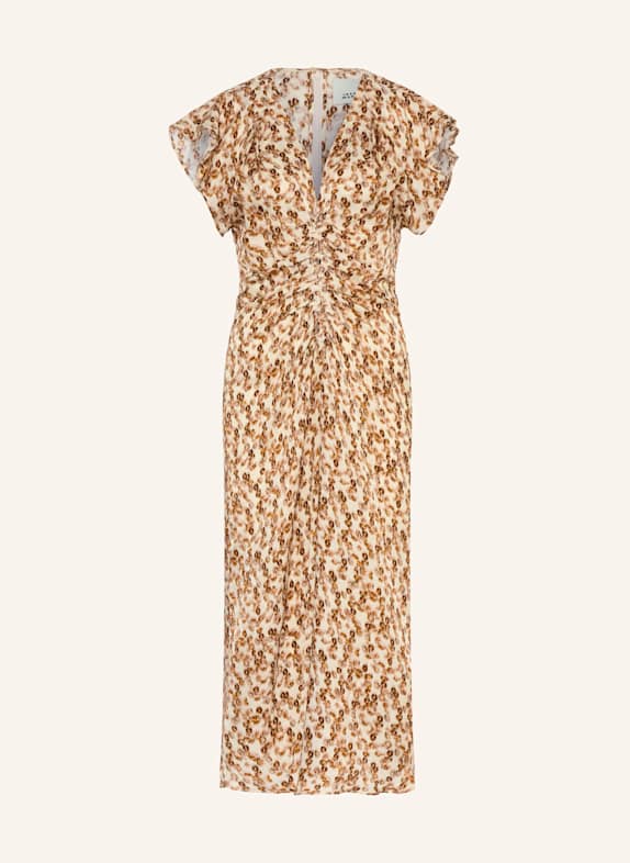 ISABEL MARANT Kleid mit Seide CREME/ BRAUN