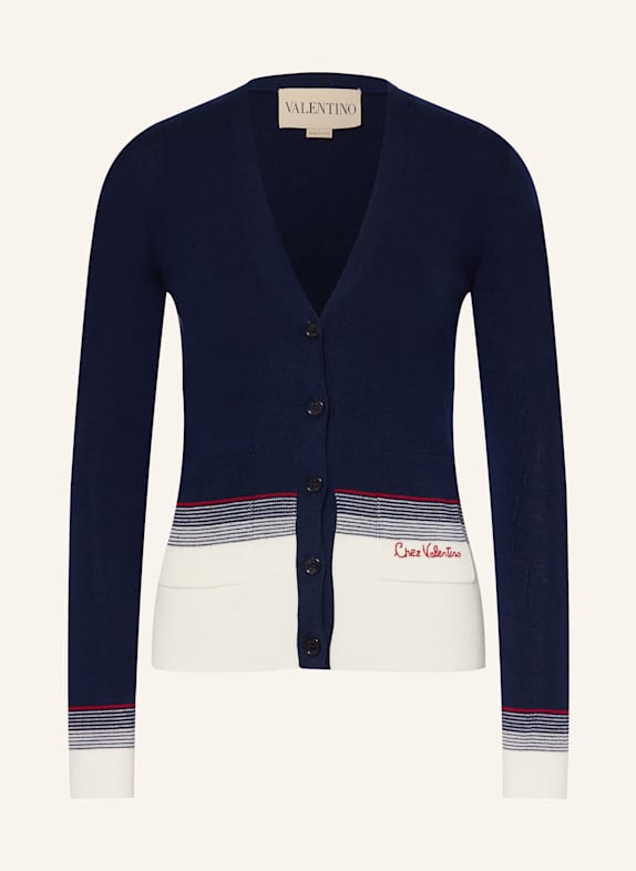 VALENTINO Cardigan DARK BLUE/ ECRU