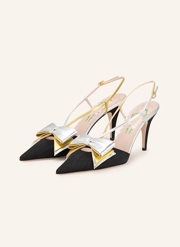 VALENTINO GARAVANI Slingpumps BOWOW SCHWARZ/ SILBER/ GOLD