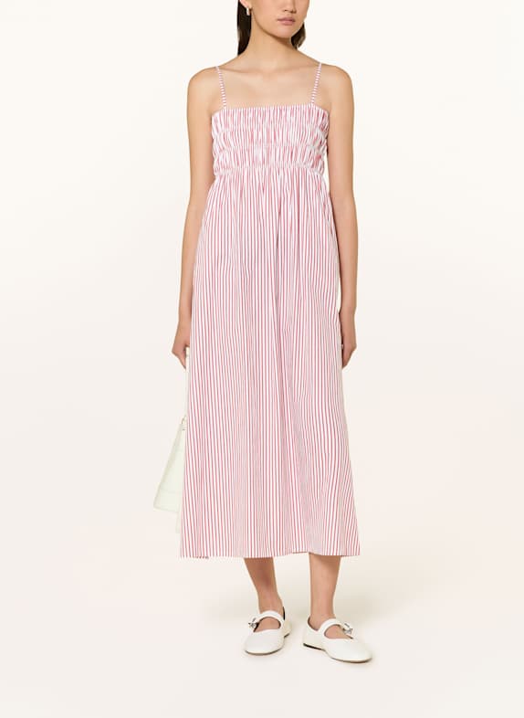 FAITHFULL THE BRAND Šaty NICA TMAVĚ ČERVENÁ / BÍLÁ