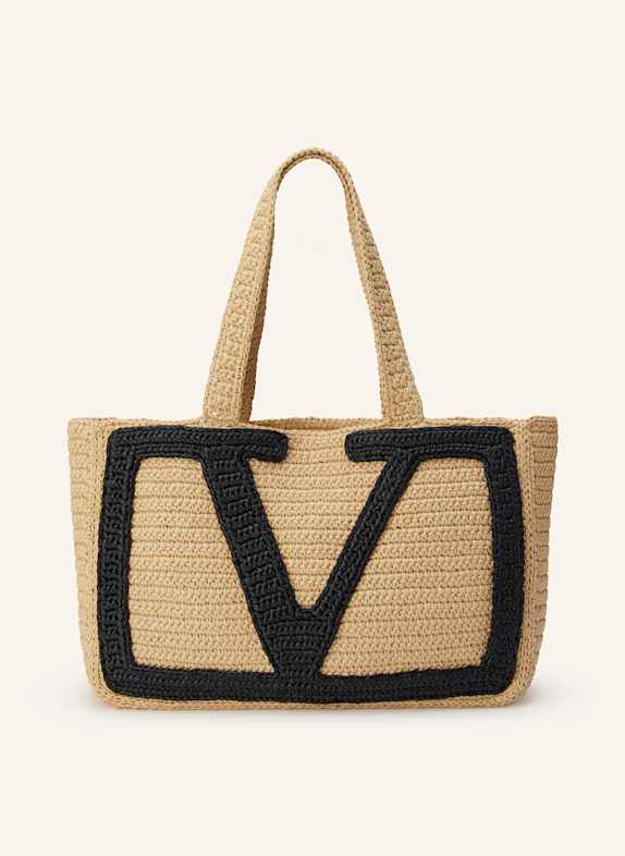 VALENTINO GARAVANI Shopper VIVA SUPERSTAR CROCHET BEIGE/ SCHWARZ