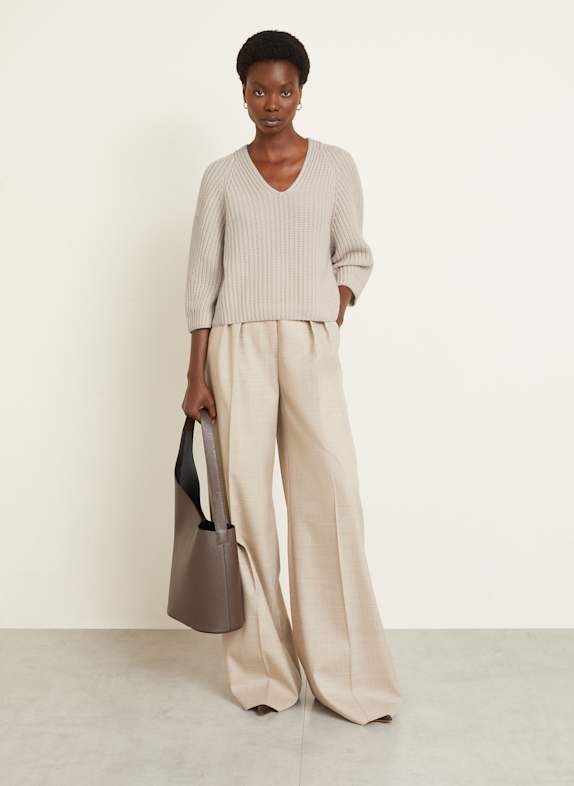 IRIS von ARNIM Kasjmier trui FALLOU met 3/4-mouwen BEIGE
