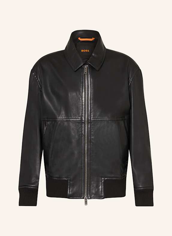 BOSS Lederjacke JOBERG SCHWARZ