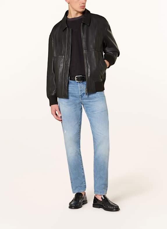 BOSS Jeans ONYX SELVEEDGE Slim Tapered Fit 440 TURQUOISE/AQUA