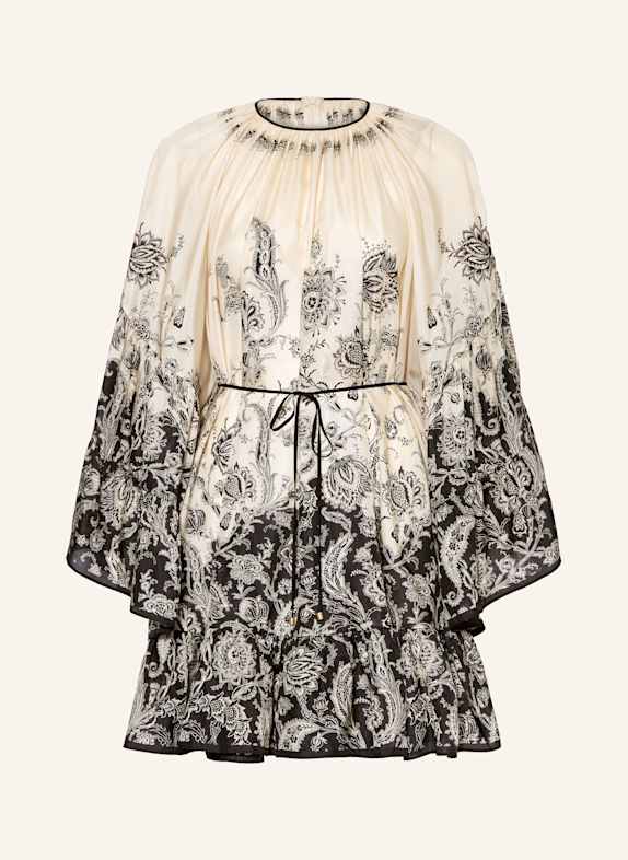 ZIMMERMANN Seidenkleid RHIANNON ECRU/ SCHWARZ