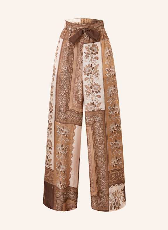 ZIMMERMANN Silk pants LUCKY CAMEL/ BROWN/ CREAM