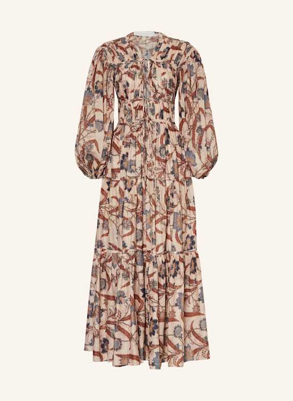 ZIMMERMANN Kleid ASENSION BEIGE/ BLAU/ BRAUN