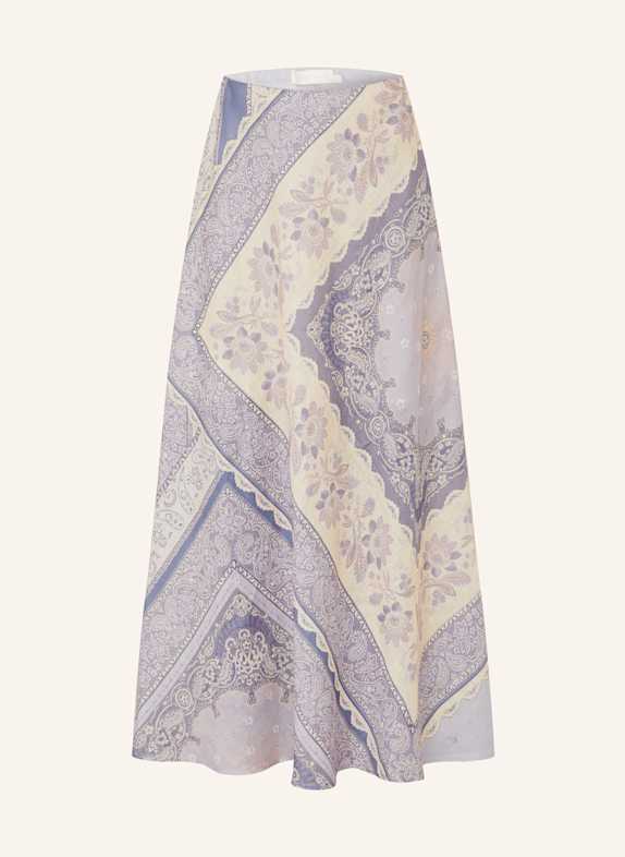 ZIMMERMANN Linen skirt LUCKY LIGHT PURPLE/ LIGHT ORANGE/ LIGHT PINK