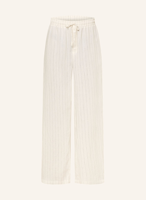 LEZU SONJA wide leg trousers WHITE/ BLACK