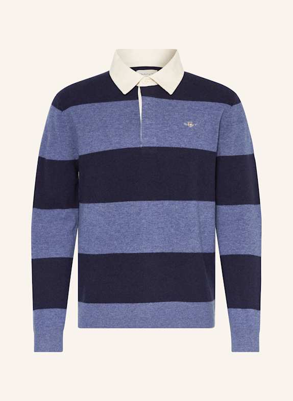 GANT Knit rugby shirt DARK BLUE / BLUE