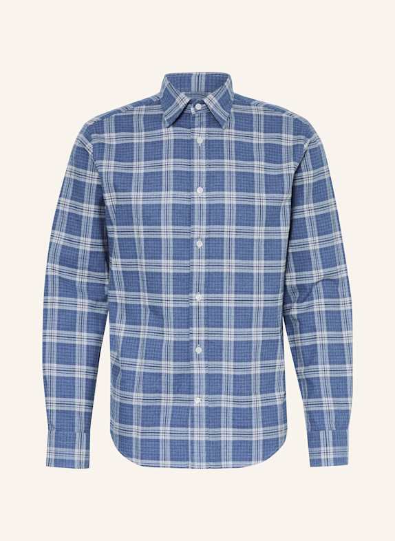 GANT Flanellhemd Regular Fit HELLGRAU / BLAU