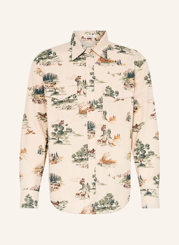 GANT Hemd Regular Fit NUDE / GRÜN / BRAUN