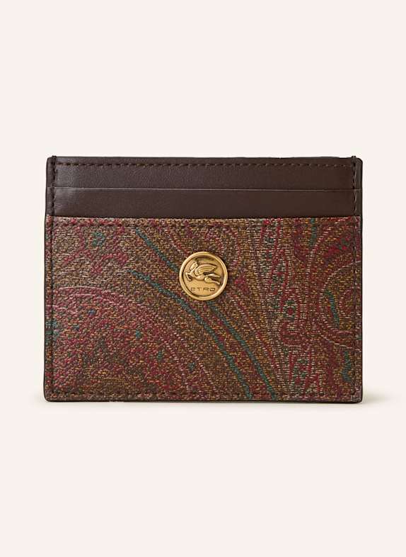 ETRO Kartenetui DUNKELBRAUN / DUNKELROT / PETROL
