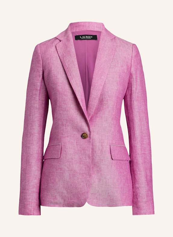 LAUREN RALPH LAUREN Leinenblazer PINK/ WEISS