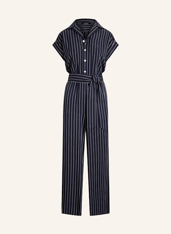 LAUREN RALPH LAUREN Jumpsuit DUNKELBLAU/ WEISS