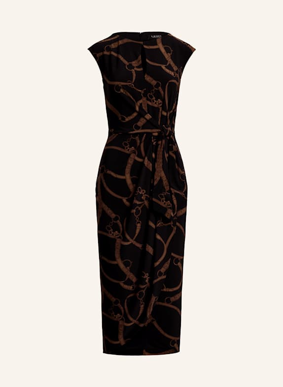 LAUREN RALPH LAUREN Etuikleid aus Jersey DUNKELBLAU/ BRAUN