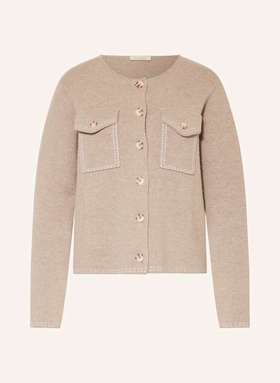 lilienfels Strickjacke mit Cashmere TAUPE