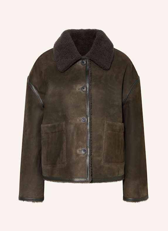 CLOSED Lederjacke zum Wenden DUNKELGRAU