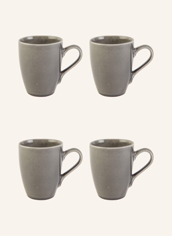 BROSTE COPENHAGEN 4er-Set Henkelbecher NORDIC RAIN GRAU