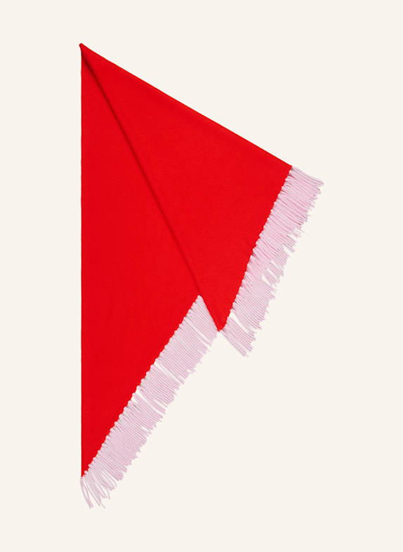 HERZEN'S ANGELEGENHEIT Dreieckstuch mit Cashmere ROT/ HELLROSA