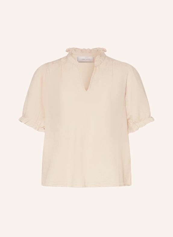 NEO NOIR ODESA linen shirt blouse with ruffles 213 Sand