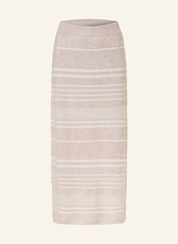 SMINFINITY Knit skirt in cashmere LIGHT BROWN/ CREAM