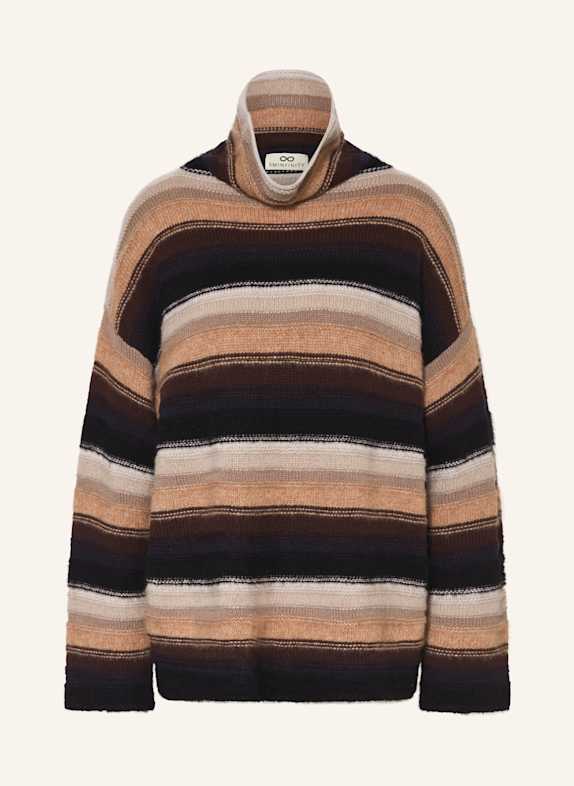 SMINFINITY Rollkragenpullover aus Cashmere HELLBRAUN / BRAUN / DUNKELBRAUN