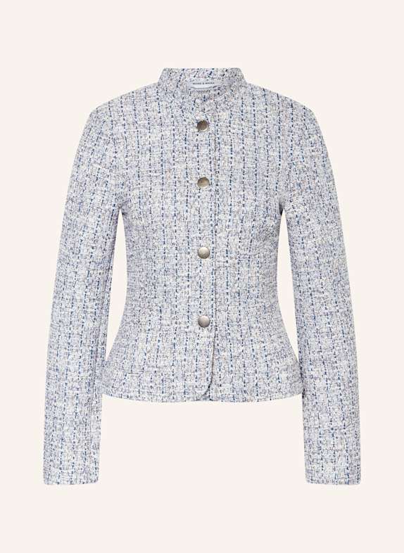 MORE & MORE Bouclé-Jacke DUNKELBLAU / HELLBLAU / WEISS