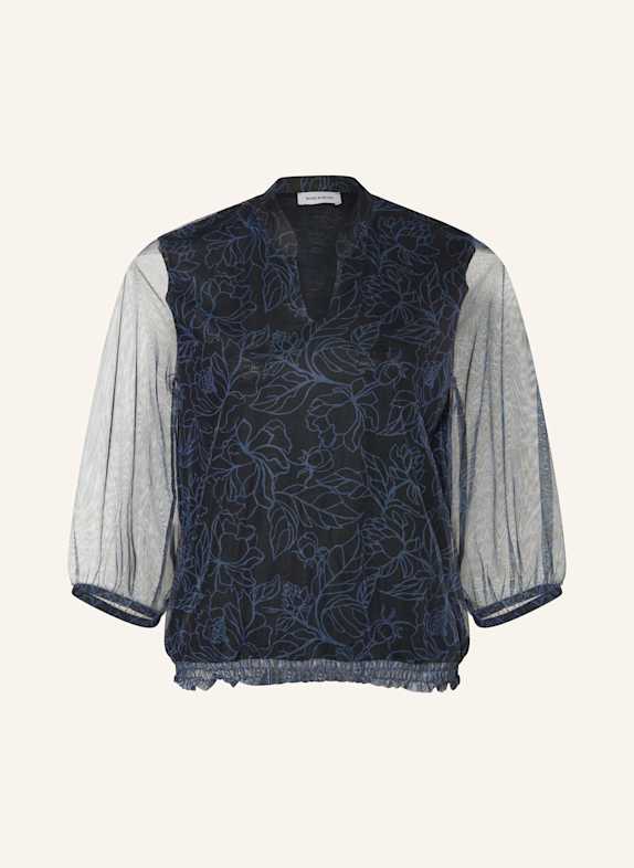 MORE & MORE Blouse with 3/4 sleeves DARK BLUE/ BLUE