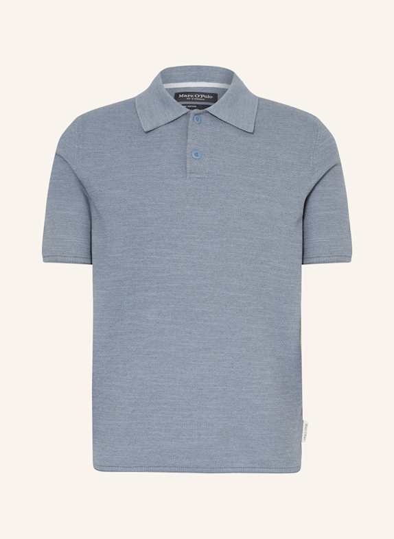 Marc O'Polo Úpletová polokošile Regular Fit ŠEDÁ