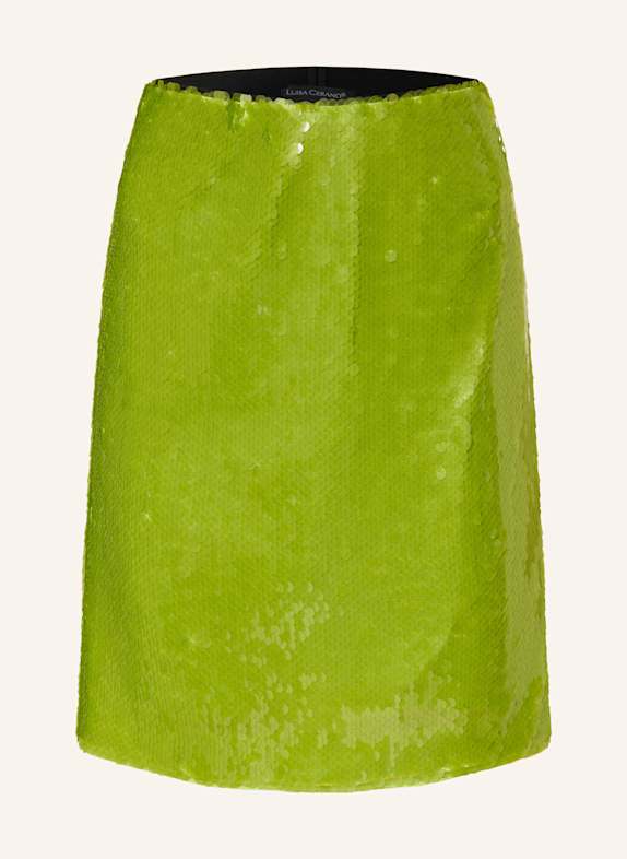 LUISA CERANO Rock mit Pailletten HELLGRÜN