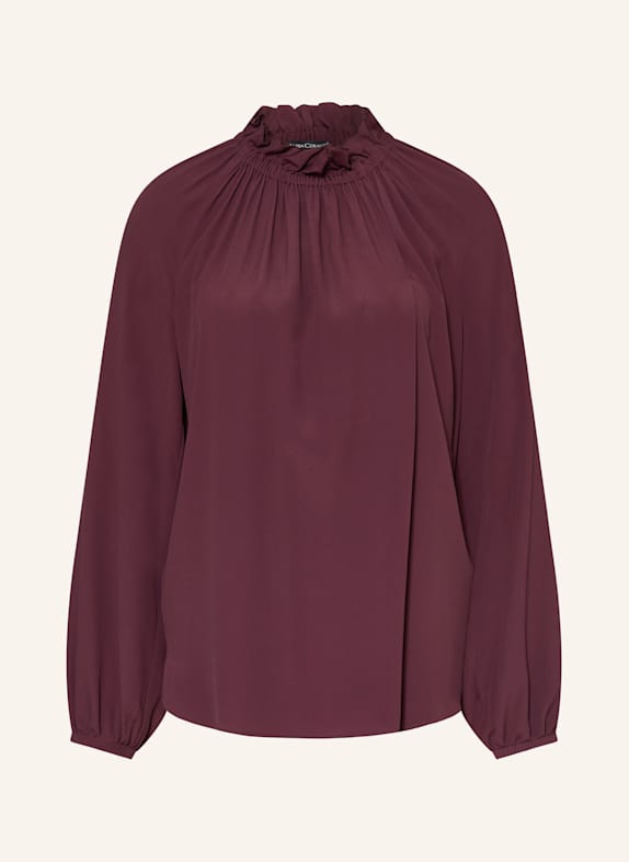 LUISA CERANO Blusenshirt mit Seide und Rüschen DUNKELROT
