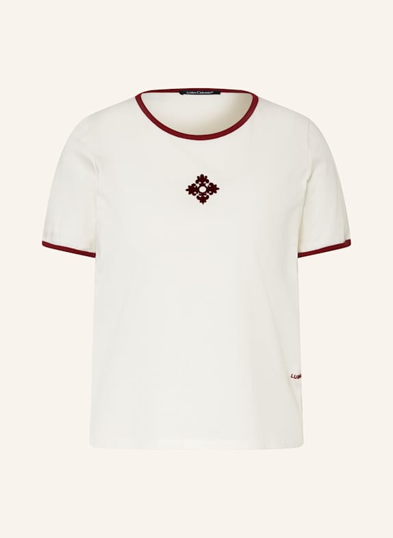 LUISA CERANO T-Shirt ECRU/ DUNKELROT
