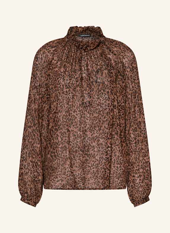 LUISA CERANO Blusenshirt mit Rüschen ROSÉ/ SCHWARZ/ BRAUN