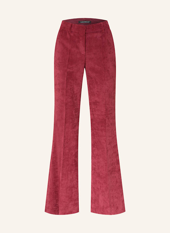 LUISA CERANO Bootcut lav Trousers made of corduroy DARK RED