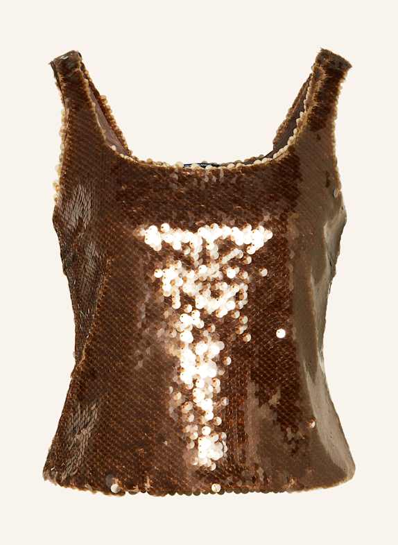 LUISA CERANO Top mit Pailletten BRAUN