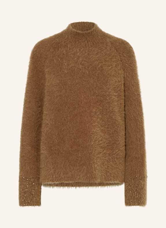 LUISA CERANO Pullover mit Pailletten BRAUN