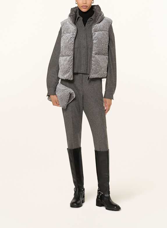 LUISA CERANO Down vest with sequins GRAY