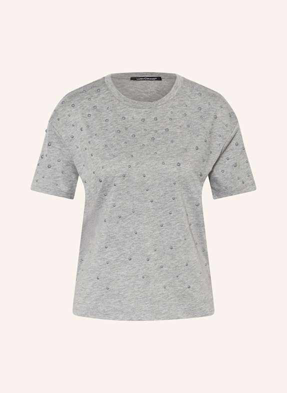 LUISA CERANO T-Shirt mit Schmucksteinen GRAU
