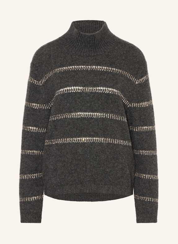 LUISA CERANO Pullover mit Pailletten DUNKELGRAU