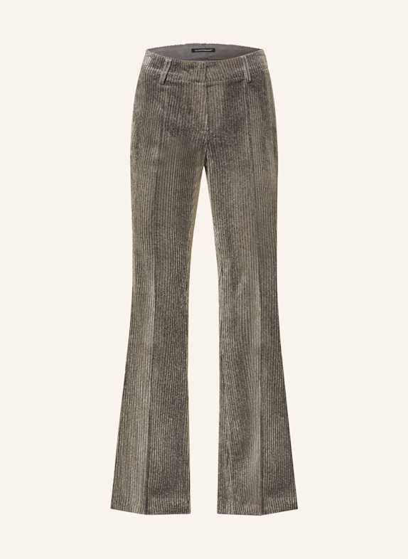 LUISA CERANO Bootcut-Hose aus Cord mit Glitzergarn GRAU