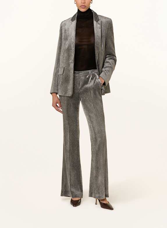 LUISA CERANO Bootcut-Hose aus Cord mit Glitzergarn GRAU