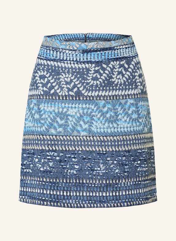 SEM PER LEI Tweed-Rock mit Glitzergarn DUNKELBLAU / HELLBLAU / BLAUGRAU