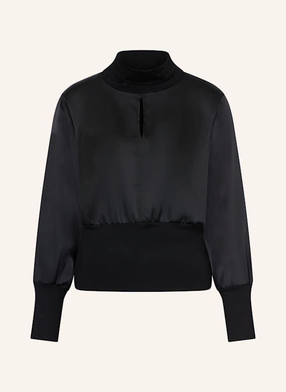 SEM PER LEI Blusenshirt im Materialmix SCHWARZ