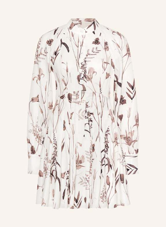 TED BAKER Kleid ELODIZA aus Leinen ECRU/ BRAUN/ DUNKELBRAUN