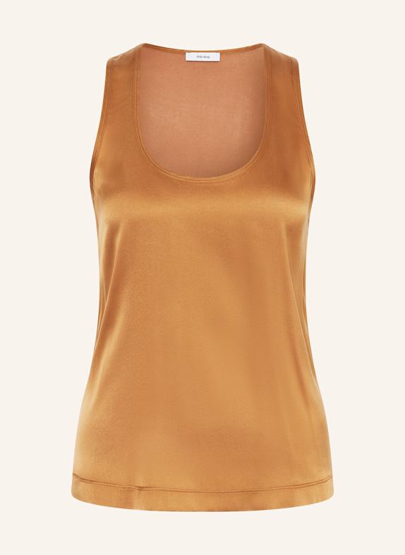 REISS Top RUBY im Materialmix COGNAC