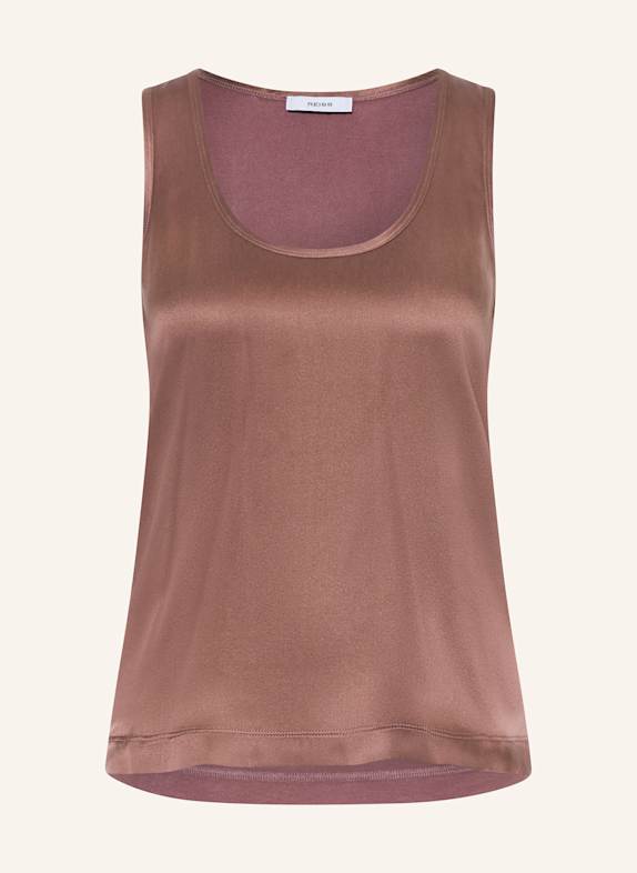 REISS RUBY top in mixed materials BROWN