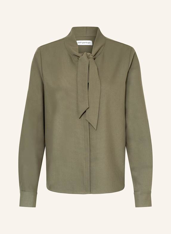 self-portrait Schluppenbluse KHAKI