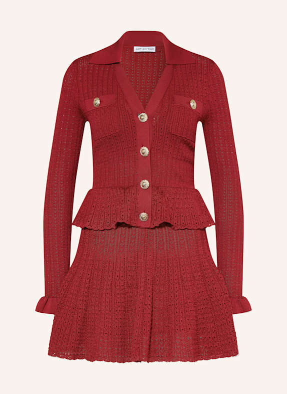 self-portrait Strickkleid mit Volants ROT